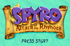 Spyro - Attack of the Rhynocs Title Screen